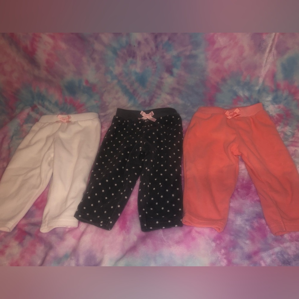 Joys by cárter’s simple baby girl pajamas trio of pants